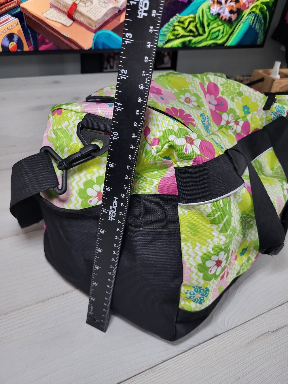 L.L. Bean Duffle Bag Retro Floral Travel Vacation Gym. - Picture 10 of 11